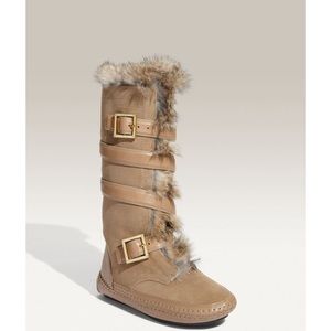 Jaden genuine rabbit fur Tory Burch boots